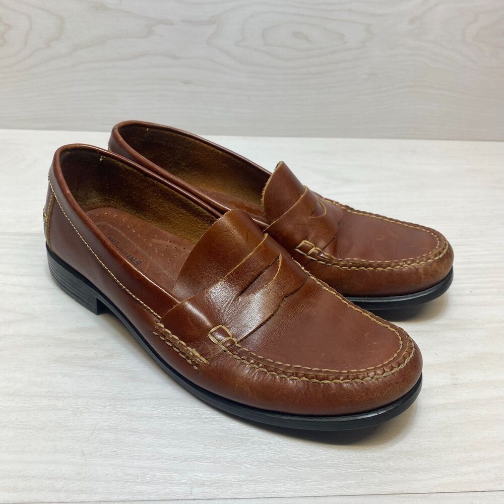 G.H. Bass Weejuns Clarad Penny Loafers Men's Size 8M Brown Leather Dress Shoes